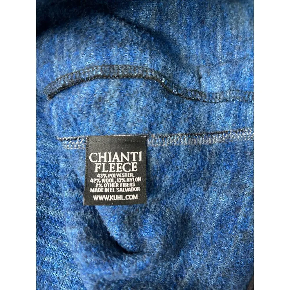 Kuhl Chianti Fleece Full Zip Jacket Men's L Navy Blue Wool Blend Outdoors Hiking